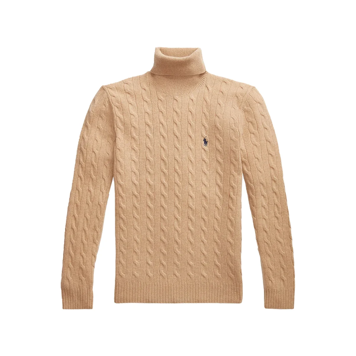 Maglia Uomo dolcevita Beige intrecciata
