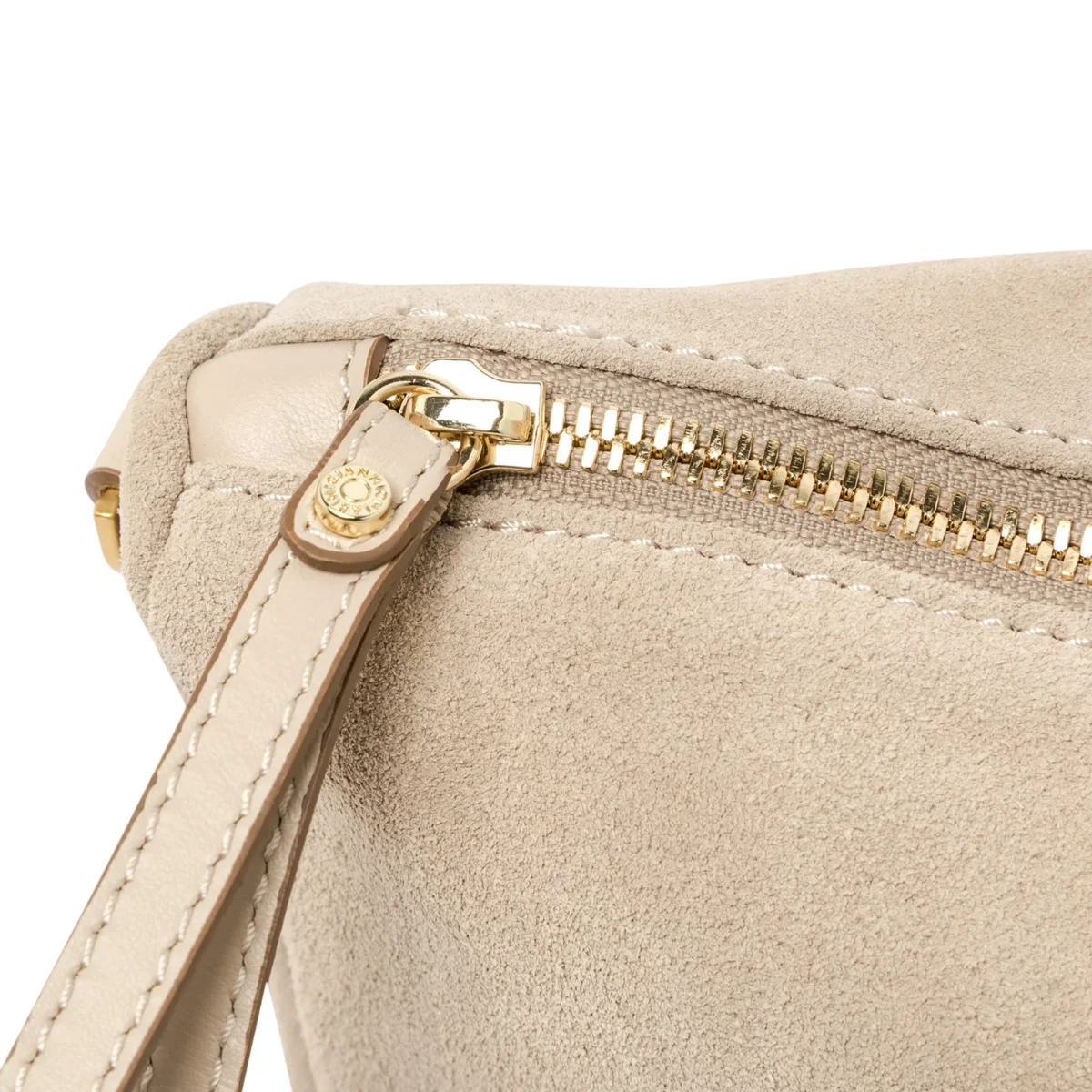 Pochette Nora Pouch nude in pelle scamosciata - immagine 5