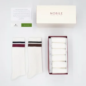Bianco & Righe - Box da 6 calze sportive in cotone bio