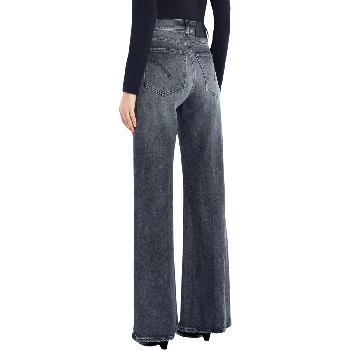 Jeans Donna wide leg in denim grigio - immagine 4
