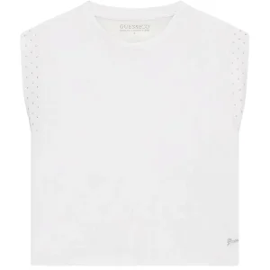 T-shirt Bambina girocollo senza maniche Bianco