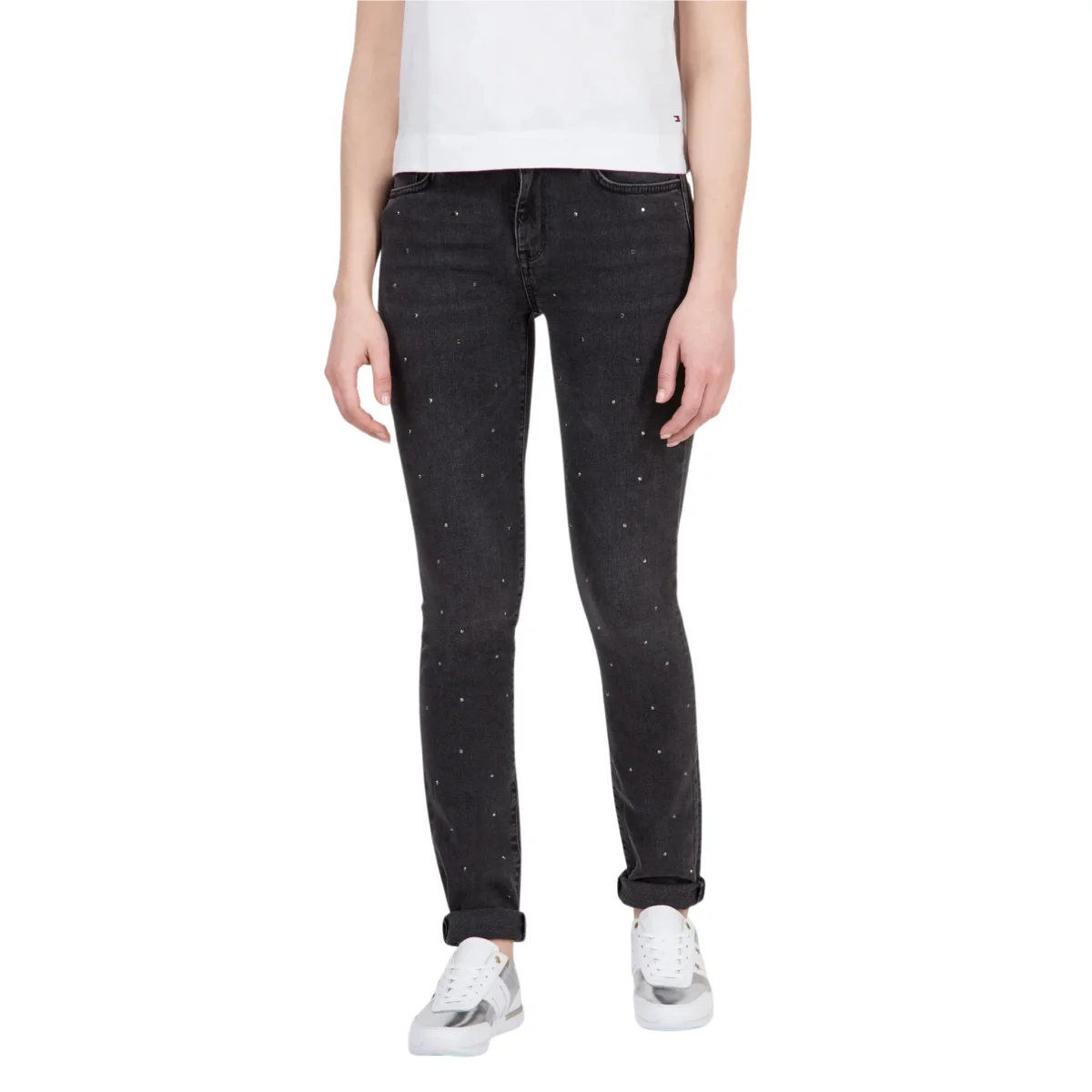 Jeans Donna con mini brillati frontali - immagine 3
