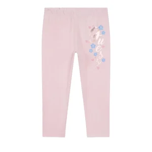 Leggings Bambina con logo stampa metallizzata