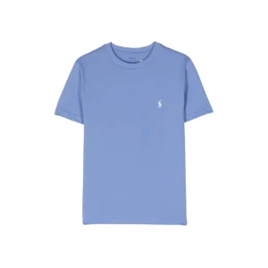 T-shirt Bambino Celeste con logo