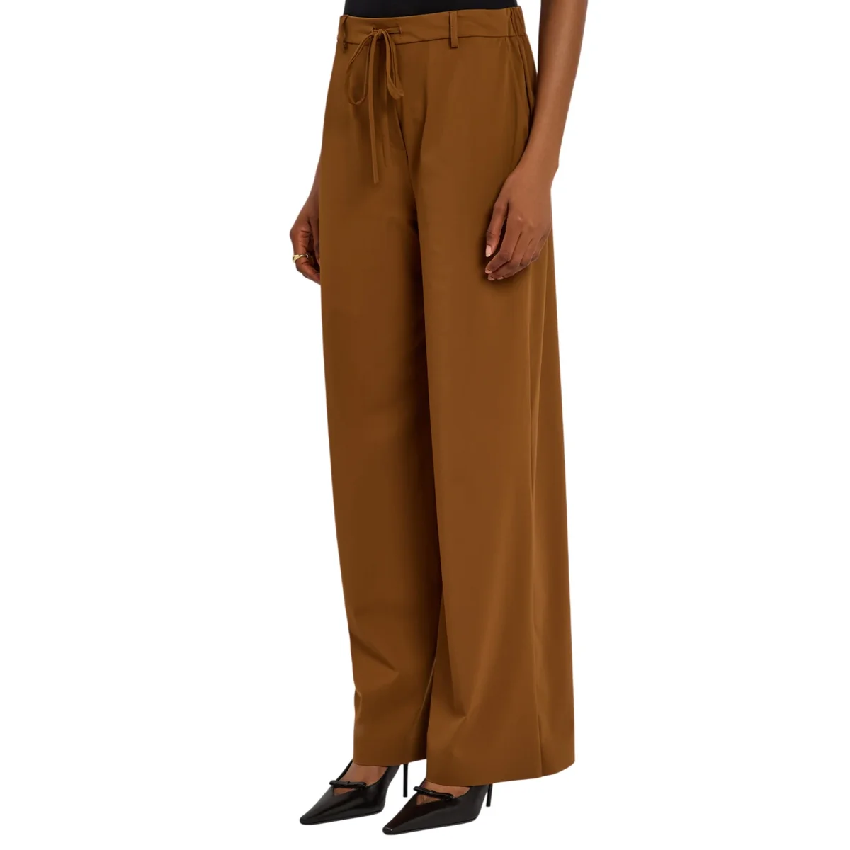 Pantalone Donna Verres Marrone con coulisse in vita - immagine 3