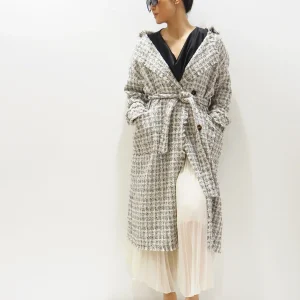 Trench in tweed di cotone