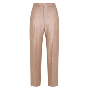 Pantaloni Donna in lino con effetto stropicciato
